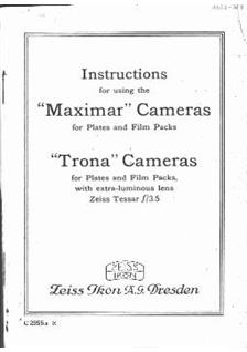 Zeiss Ikon Trona manual. Camera Instructions.